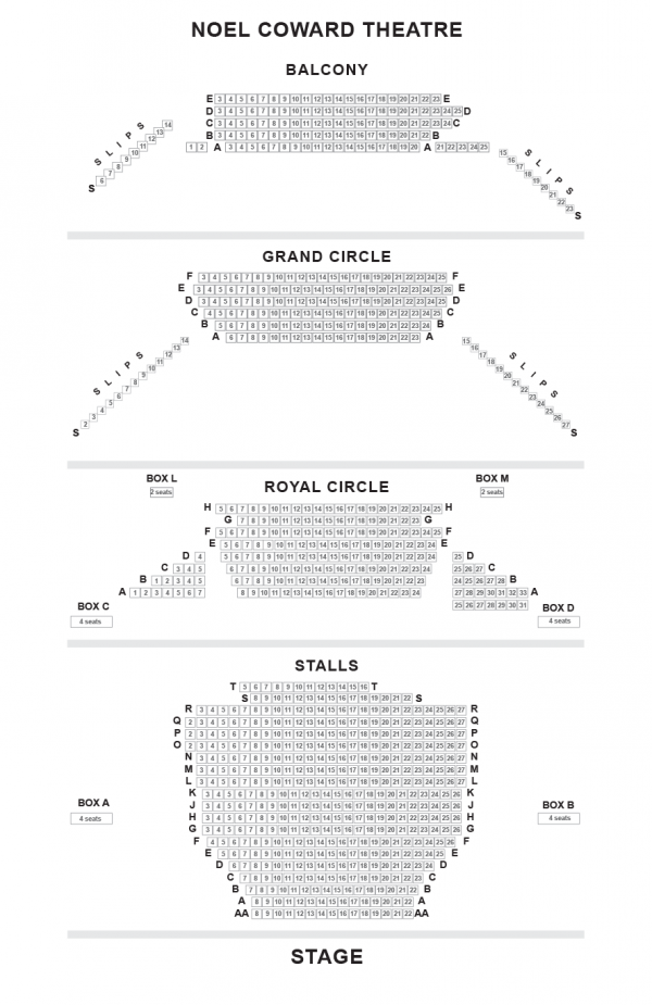 Noel Coward Theatre seating-plan