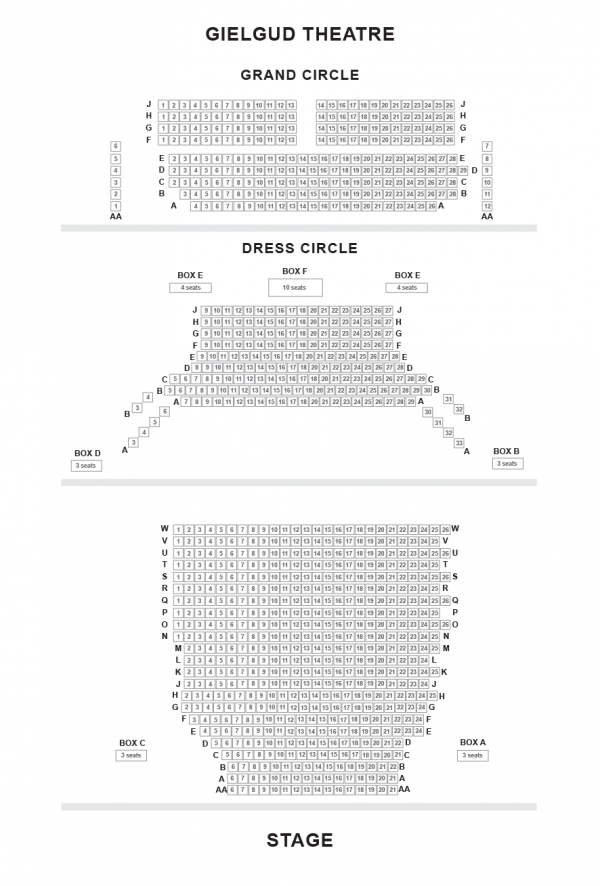 Gielgud Theatre seating-plan