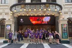 Walkers in Acting for Others t-shirts outside the London Palladium during the Big West End Walk 2026