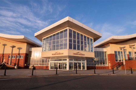 The Floral Pavilion theatre in New Brighton, Wirral, seen from the street