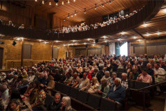 A full house in the Nevill Holt Theatre auditorium at Nevill Holt Festival. Photo by William Blakesley-Herbert