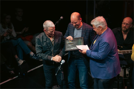 George Stiles, James Lark and Anthony Drewe at the 2026 Stiles + Drewe Best New Song Prize. Photo by Ian Bowkett