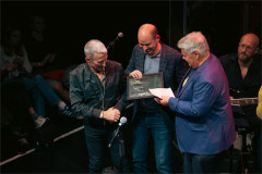 George Stiles, James Lark and Anthony Drewe at the 2026 Stiles + Drewe Best New Song Prize. Photo by Ian Bowkett