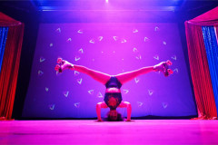 A performer from Neon Sun - Roller Circus, which plays Woolwich Works on 29 November