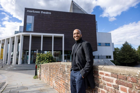 Thabo Stuck-Mekela outside the Marlowe Theatre in Canterbury