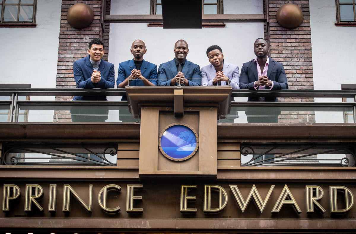 AIN'T TOO PROUD. Kyle Cox, Cameron Bernard Jones, Sifiso Mazibuko, Mitchell Zhangazha and Tosh Wanogho-Maud. Photo by Craig Sugden