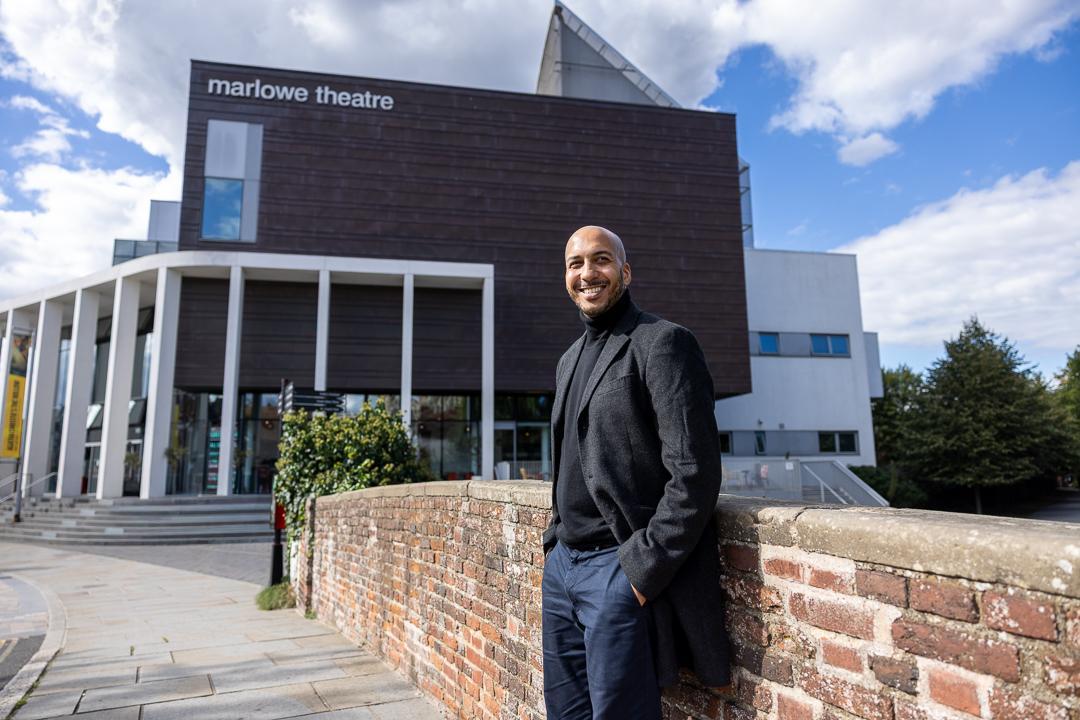 Thabo Stuck-Mekela outside the Marlowe Theatre in Canterbury