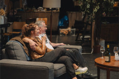 Anna Camp and Martin Marquez in rehearsal for 2:22 – A Ghost Story. Photo by Langley Hayman