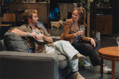Finn Jones and Anna Camp in rehearsal for 2:22 – A Ghost Story. Photo by Langley Hayman