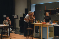 Finn Jones, Martin Marquez, Anna Camp and Jasmine Cephas Jones in rehearsal for 2:22 – A Ghost Story in New York. Photo by Langley Hayman
