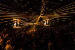 ABBA Voyage on stage at ABBA Arena, London.