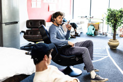 Rupert Young in rehearsal for Affluenza at Riverside Studios. Photo by Justine Matthew