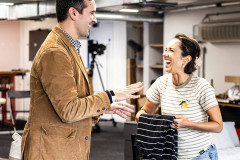 Andy Sandberg and Janette Manrara in rehearsal for Affluenza at Riverside Studios. Photo by Justine Matthew