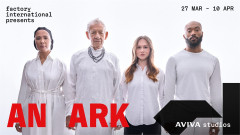 Golda Rosheuvel, Ian McKellen, Rosie Sheehy and Arinzé Kene in the artwork for An Ark at Aviva Studios, Manchester