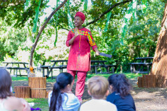 Cynthia Emeagi as Narrator 1 in Anansi The Spider. Photo by Tyler Fayose