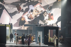 A company scene from ENO's Angel's Bone at the London Coliseum. Photo by Tristram Kenton