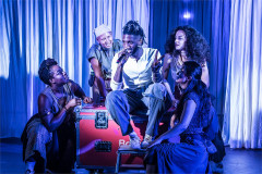 The company in the National Theatre's schools tour of Bacchae. Photo by Marc Brenner