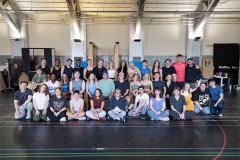 The company of the UK tour of Back to the Future The Musical in rehearsals. Photo by Mark Senior