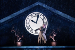 Roger Bart as Doc Brown at the clock tower. Photo by Mark Senior
