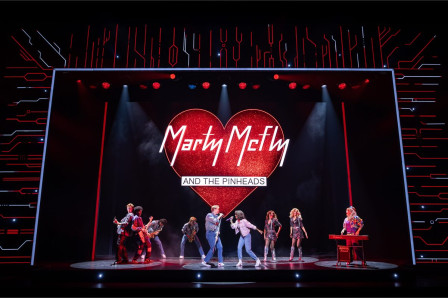 The company of the Back to the Future The Musical UK tour. Photo by Mark Senior
