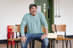Roger Bart as Doc Brown in rehearsals for the Back to the Future The Musical UK tour. Photo by Mark Senior