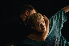 Kai Tomioka and Dan Baines in rehearsal for Six Lethargies. Photo by Alex Storey