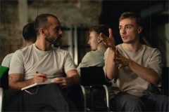 Choreographers Iván Pérez and Seirian Griffiths in rehearsal for Six Lethargies. Photo by Alex Storey