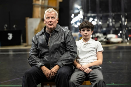 Deka Walmsley (Dad) and William Gurney (Billy) in rehearsal for Billy Elliot the Musical. Photo by Foteini Christofilopoulou