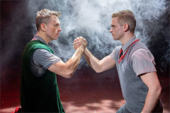 Sean Jones as Mickey and Joe Sleight as Eddie in Blood Brothers