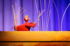 The puppet hen in Stuff and Nonsense Theatre's The Adventures of the Little Red Hen