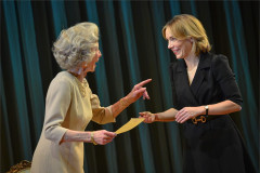Jane Asher as The Queen and Laura Main as The Dresser in By Royal Appointment. Photo by Robert Day