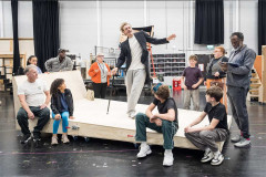 Jonny Fines (Willy Wonka) and the company of Charlie and the Chocolate Factory in rehearsal at Curve. Photo by Marc Brenner