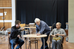 Stephen Mangan, Peter Wight and Kristin Scott Thomas in rehearsal for The Cherry Orchard. Photo by Johan Persson
