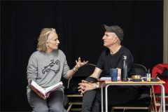 Kristin Scott Thomas and director Ian Rickson in rehearsal for The Cherry Orchard. Photo by Johan Persson