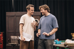 Dave Hearn and Matthew Howell in rehearsal for Christmas Carol Goes Wrong. Photo by Danny Kaan