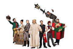 The original UK company of Christmas Carol Goes Wrong