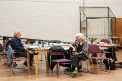 Dominic Cooke and Caryl Churchill in rehearsals for Cloud 9 at the National Theatre. Photo by Johan Persson