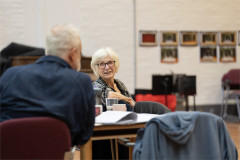 Caryl Churchill in rehearsals for Cloud 9 at the National Theatre. Photo by Johan Persson