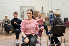 The company of Cloud 9 in rehearsals at the National Theatre. Photo by Johan Persson