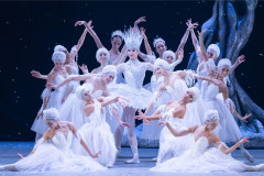 The snow scene in English National Ballet's Nutcracker. Photo by ASH