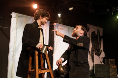Jack Jacobs as Raskolnikov and Andrew Callaghan as Porfiry in Crime and Punishment at the Jack Studio Theatre