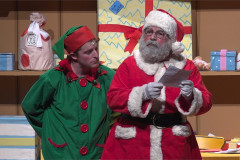 The Elf and Santa study a letter in Dear Santa. Photo by Norwell Lapley Productions