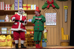 Santa and his Elf in the workshop set of Dear Santa. Photo by Norwell Lapley Productions