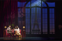 Matt Henry as Nigel and Jenna Bonner as Andy Sachs in Paris, The Devil Wears Prada The Musical. Photo by Matt Crockett