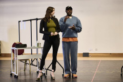Taila Halford and Matt Henry in rehearsal for The Devil Wears Prada The Musical. Photo by Matt Crockett