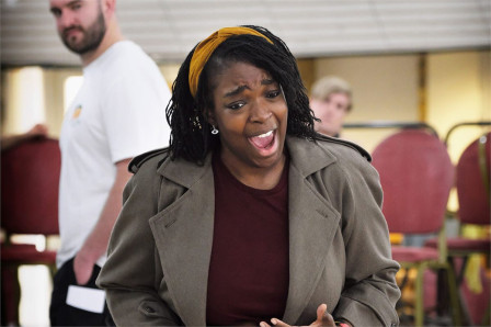 Axelle Fanyo in rehearsal for ENO's Tosca. Photo by Zoe Martin