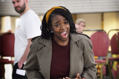 Axelle Fanyo in rehearsal for ENO's Tosca. Photo by Zoe Martin