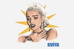 Artwork for Evita: The Full Album, featuring Rachel Zegler as Eva Peron