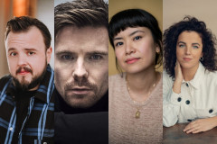John Bradley, Joe Dempsie, Katie Leung and Jamie-Lee O’Donnell, the cast of Expecting at Riverside Studios. Photos of John Bradley by Rachel Sherlock and Joe Dempsie by Eric Frideen