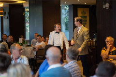 Manuel and Basil among the tables at Faulty Towers The Dining Experience. Photo by That’s Up